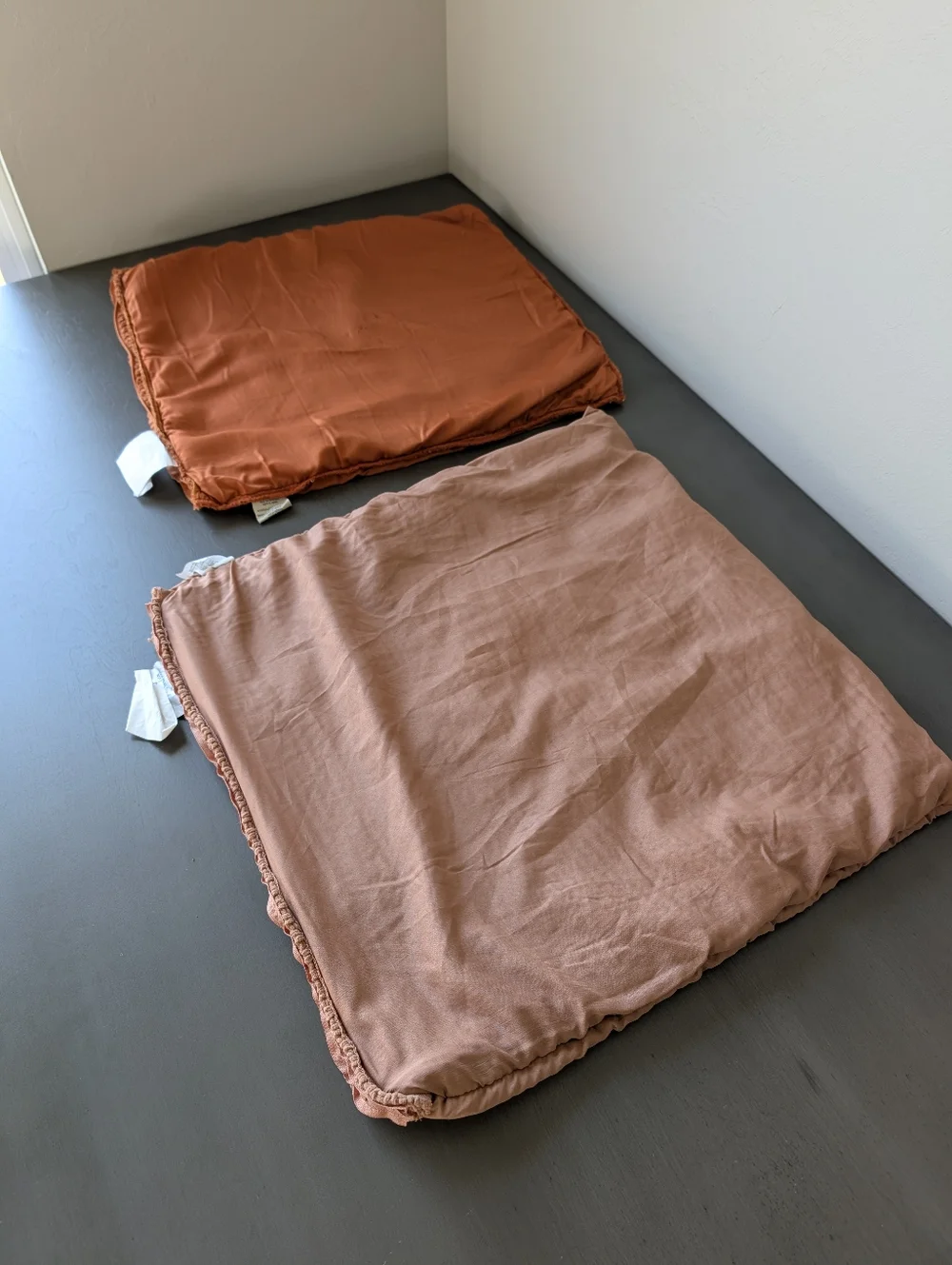 Magaschioni Textured Knit Pillow Covers Rust Blush Set Of 2 Chenille Stretch Zip